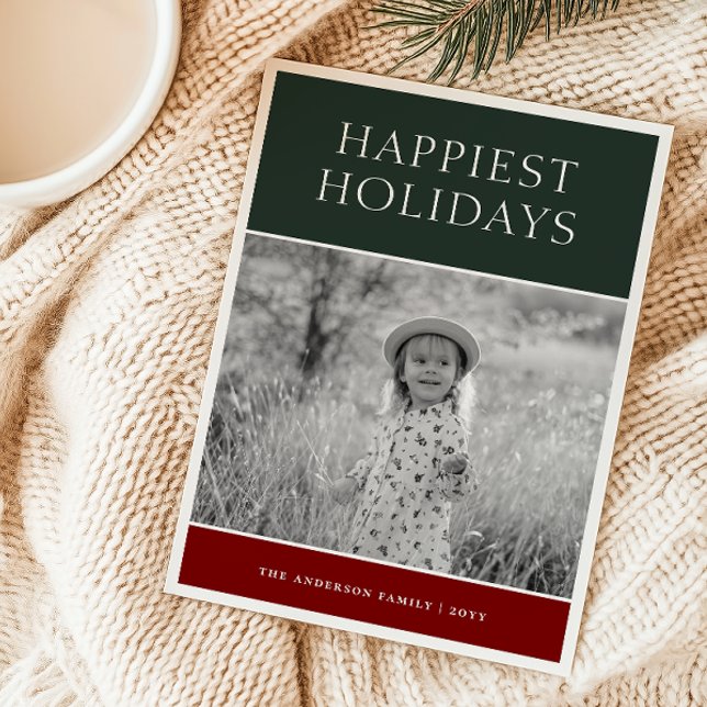 Colorblock Photo Holiday Card (Creator Uploaded)