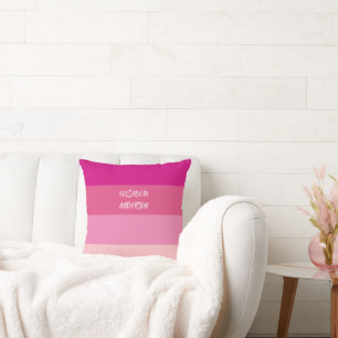 Colorblock Pink Horizontal Stripe Cushion
