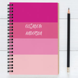 Colorblock Pink Horizontal Stripe Notebook
