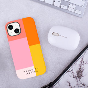 Colorblock Pink Orange Yellow Minimalist Case-Mate iPhone 14 Case