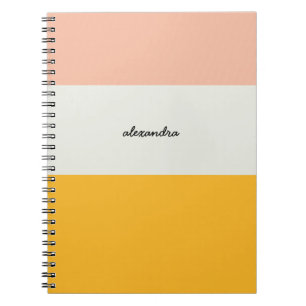 Colorblock Pink Yellow Ivory Spiral Notebook