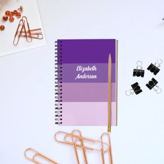 Colorblock Purple Horizontal Stripe Notebook