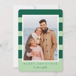 Colorblock Stripes Christmas Photo card