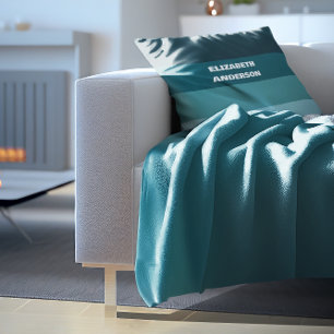 Colorblock Teal Horizontal Stripe Cushion