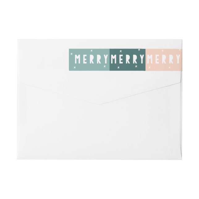 Colorblocked MERRY MERRY MERRY Address Labels (Back)