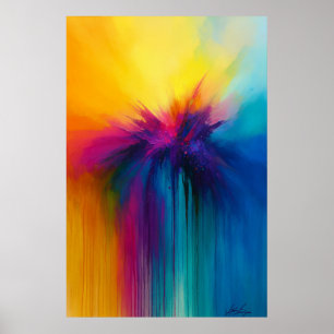 Colorburst Cascade Abstract Explosion Poster