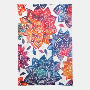 Colorburst Mandala Garden – Vibrant Boho Gift Tea Towel
