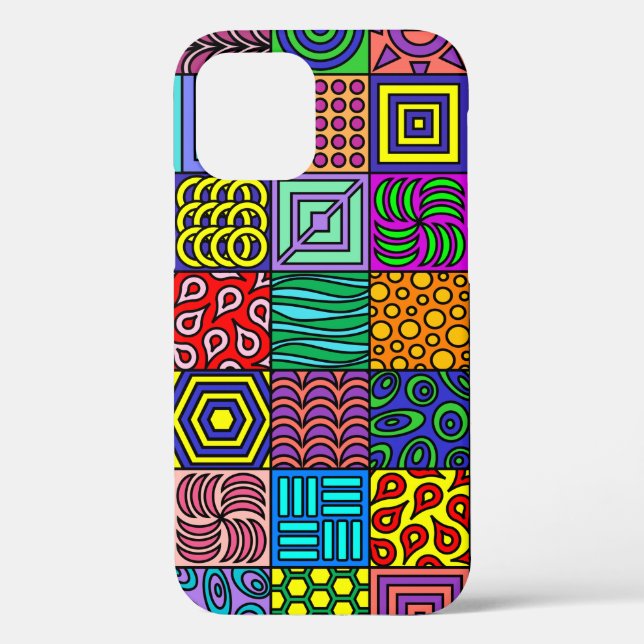 Colorbust Squares Iphone 12 Case (Back)