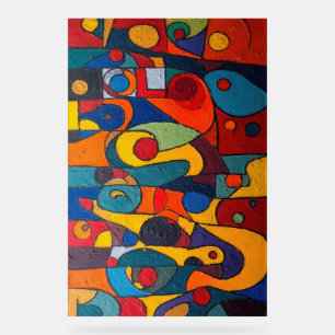 Colorcube 1 Colourful Cubism Acrylic Sign