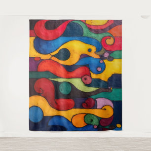 Colorcube 2 Colourful Cubism Tapestry