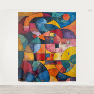 Colorcube 3 Colourful Cubism Tapestry