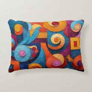 Colorcube 4 Colorful Cubism Accent Pillow
