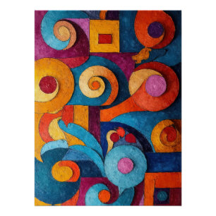 Colorcube 4 Colourful Cubism Poster