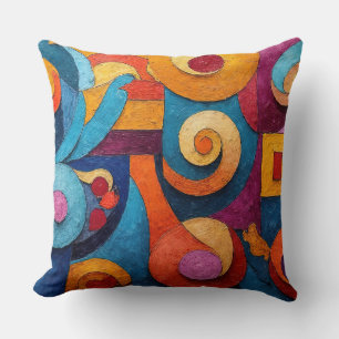Colorcube 4 Colourful Cubism Throw Pillow