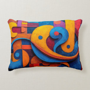 Colorcube 5 Colourful Cubism Accent Pillow