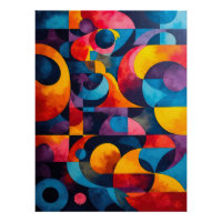 Colorcube 6 Colourful Cubism Poster