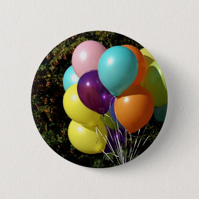 colored balloons 6 cm round badge (Front)