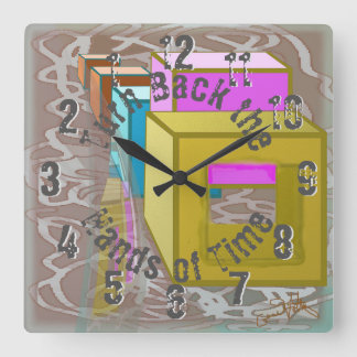 Colored Boxes - Playful Backwards Wall Clock
