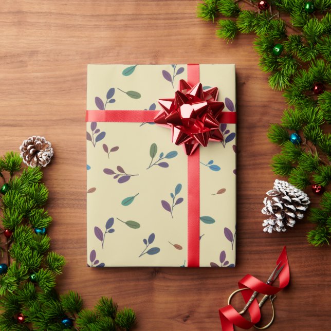 Colored branches/leaves wrapping paper (Holiday Gift)
