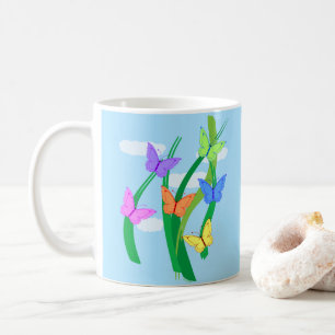 Colored Butterflies and Sky Coffee Mug