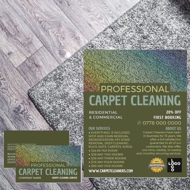 Colored Carpet, Carpet Cleaner, Cleaning Service Flyer (Creator Uploaded)