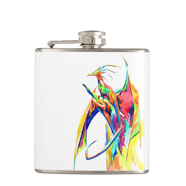 Colored dragon hip flask (Front)