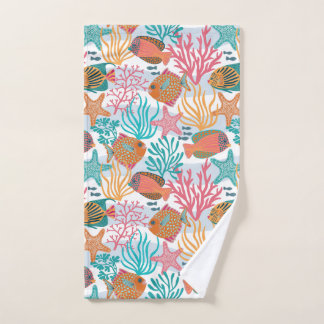 Colored fish underwater hand towel