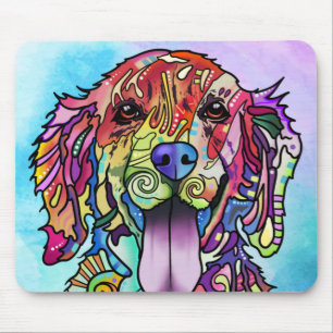 Colored happy dog mouse pad