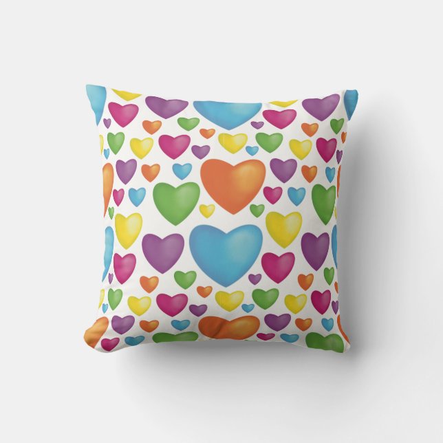 colored hearts cushion (Front)