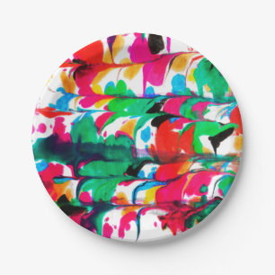 Colored hearts paper plate