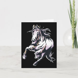 Colored Horse Horseback Riding Card