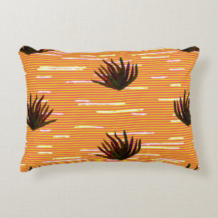Colored leaves,exotic plant seamless pattern in vi decorative cushion