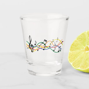 Colored music bars. Love to music. Shot Glass