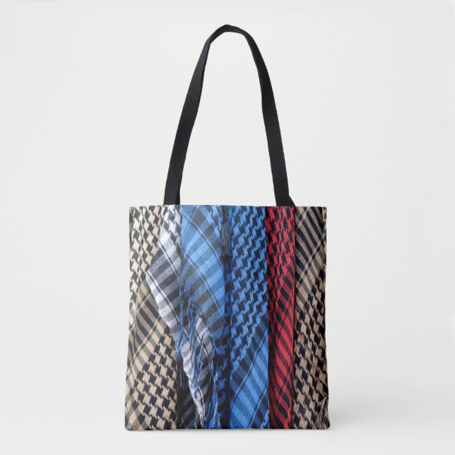Colored Palestinian Keffiyeh Tote Bag (Front)