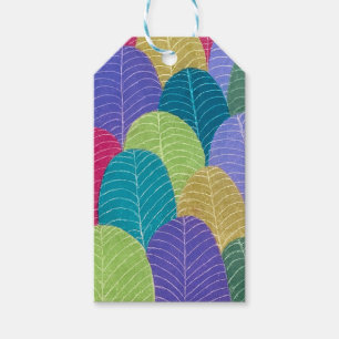 Colored Pencil Leaves Drawing Card Gift Tags