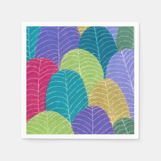 Colored Pencil Leaves Drawing Napkin