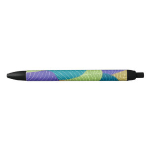 Colored Pencil Leaves Illustration Drawing Black Ink Pen