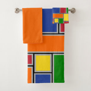 Colored Rectangles  Bath Towel Set