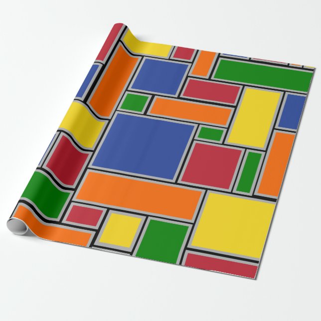 Colored Rectangles  Wrapping Paper (Unrolled)