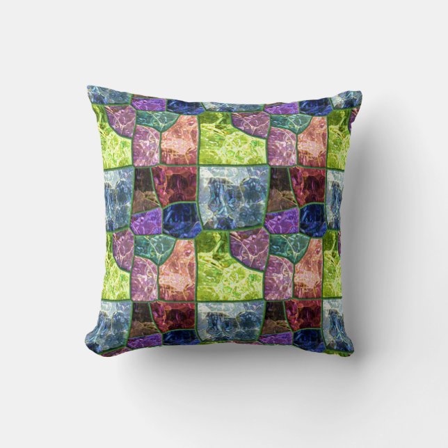 Colored Rock Throw Pillow (Front)