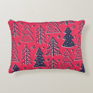 Colored seamless pattern wallpaper with christmas  decorative cushion