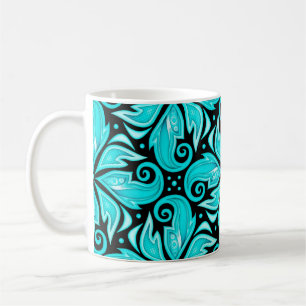 Colored Seamless Pattern with Floral Ethnic Motifs Coffee Mug