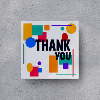 Colored shapes thank you card
