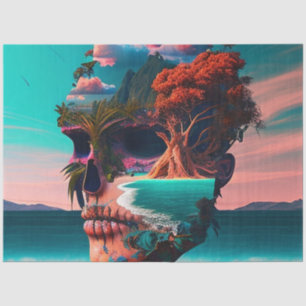 Colored skull head tissue paper