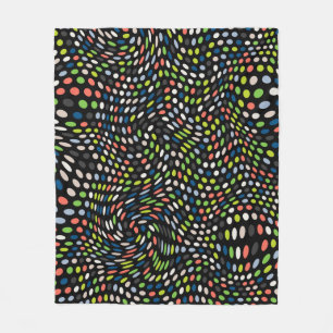 Colored small dots background. Circles wave. Abstr Fleece Blanket