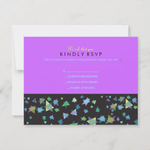 COLORED STARS Bar Bat Mitzvah Reply Card