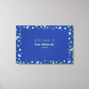 COLORED STARS Bar Bat Mitzvah Sign In Board