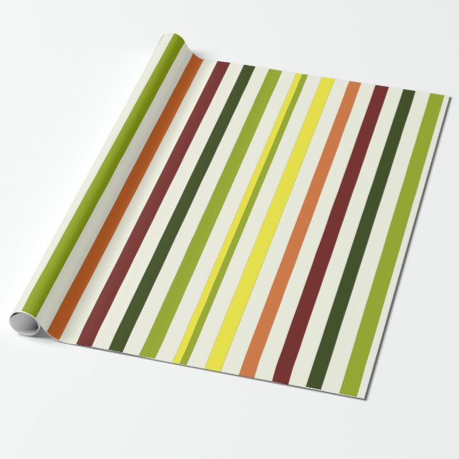 Colored Strip Gift wrapping Paper (Unrolled)