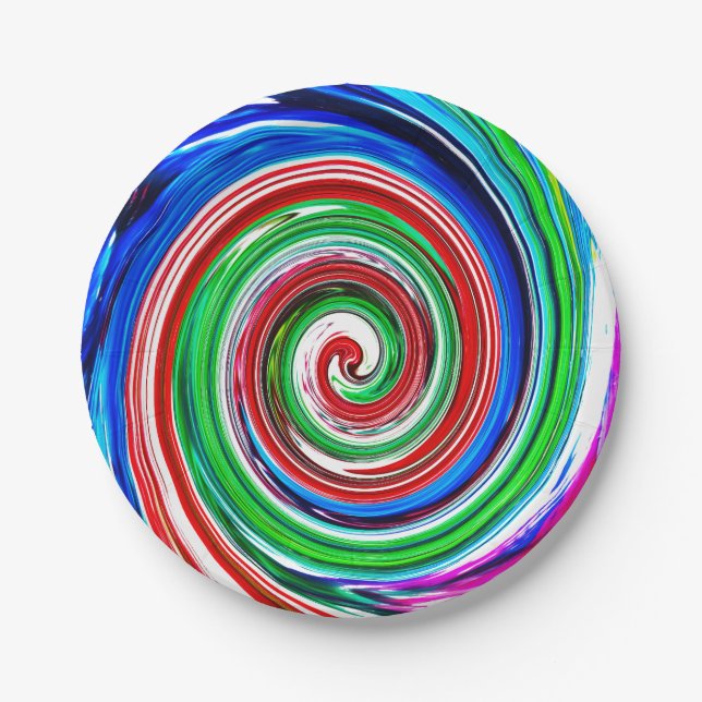 colored vortex paper plate (Front)