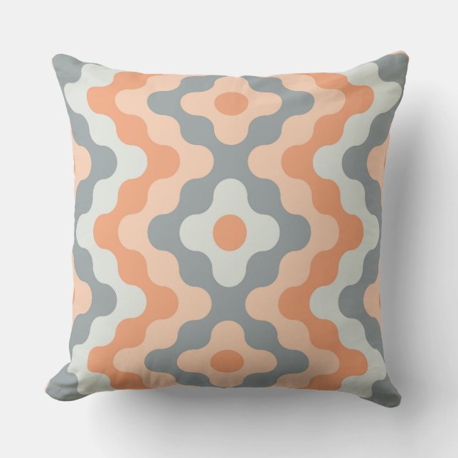 Colored zigzags 2 (salmon and gray) cushion (Front)